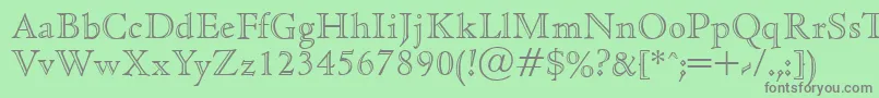 Fonte CedaropenfaceRegular – fontes cinzas em um fundo verde