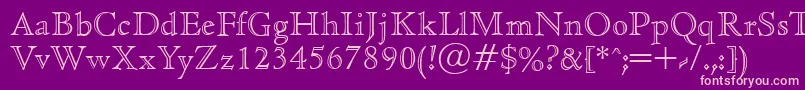Fonte CedaropenfaceRegular – fontes rosa em um fundo violeta