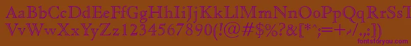 CedaropenfaceRegular-fontti – violetit fontit ruskealla taustalla