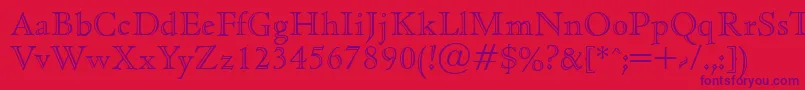 CedaropenfaceRegular-Schriftart – Violette Schriften auf rotem Hintergrund
