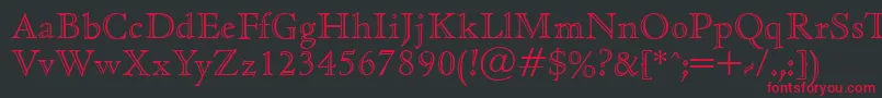 CedaropenfaceRegular-Schriftart – Rote Schriften auf schwarzem Hintergrund