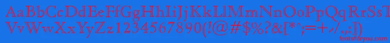 CedaropenfaceRegular Font – Red Fonts on Blue Background