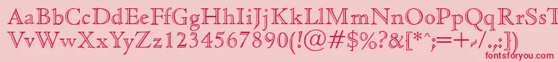 フォントCedaropenfaceRegular – ピンクの背景に赤い文字
