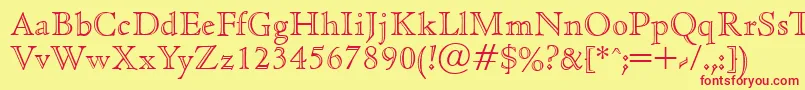 CedaropenfaceRegular Font – Red Fonts on Yellow Background