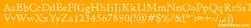 CedaropenfaceRegular-Schriftart – Weiße Schriften auf orangefarbenem Hintergrund