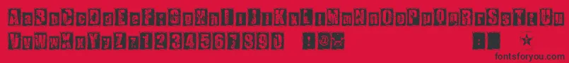 1Dimencion Font – Black Fonts on Red Background