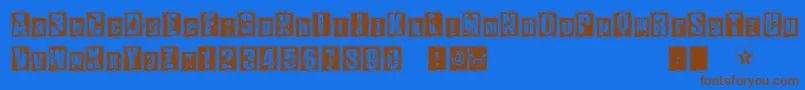 Fonte 1Dimencion – fontes marrons em um fundo azul