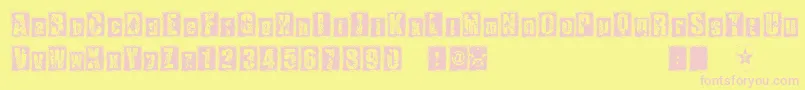 1Dimencion Font – Pink Fonts on Yellow Background