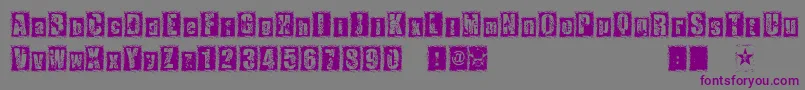 1Dimencion-fontti – violetit fontit harmaalla taustalla