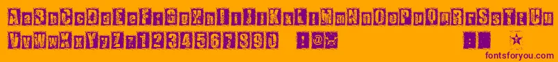 1Dimencion Font – Purple Fonts on Orange Background