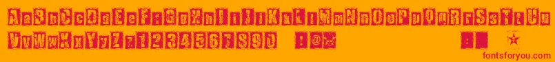 1Dimencion Font – Red Fonts on Orange Background