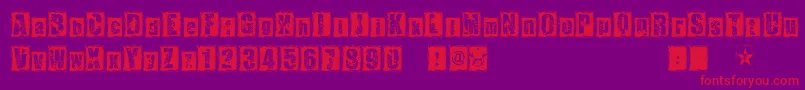 Шрифт 1Dimencion – красные шрифты на фиолетовом фоне