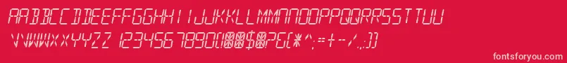 DigitalReadout Font – Pink Fonts on Red Background