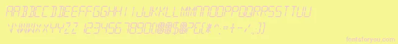 DigitalReadout Font – Pink Fonts on Yellow Background