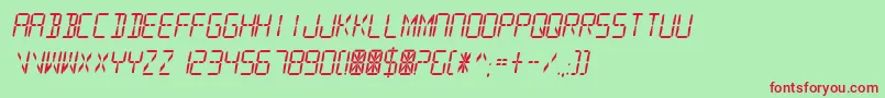 DigitalReadout Font – Red Fonts on Green Background