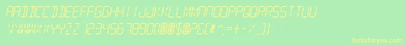 DigitalReadout Font – Yellow Fonts on Green Background