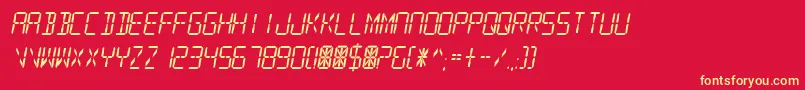 DigitalReadout Font – Yellow Fonts on Red Background