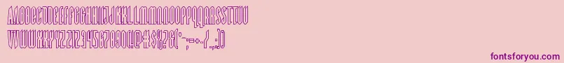 Fonte Devilsummonerout – fontes roxas em um fundo rosa