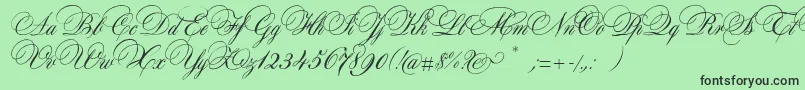AuroraScript Font – Black Fonts on Green Background