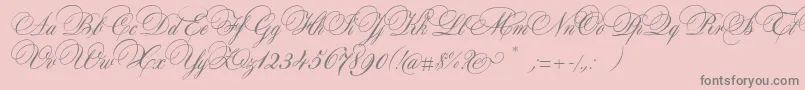 AuroraScript-Schriftart – Graue Schriften auf rosa Hintergrund