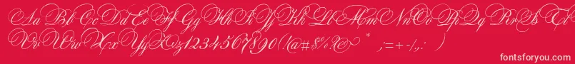 AuroraScript Font – Pink Fonts on Red Background
