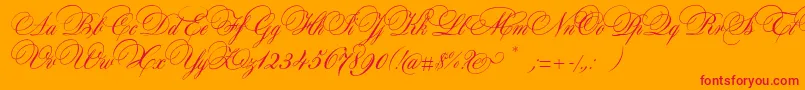 AuroraScript Font – Red Fonts on Orange Background