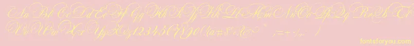 AuroraScript Font – Yellow Fonts on Pink Background
