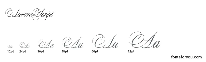 Größen der Schriftart AuroraScript