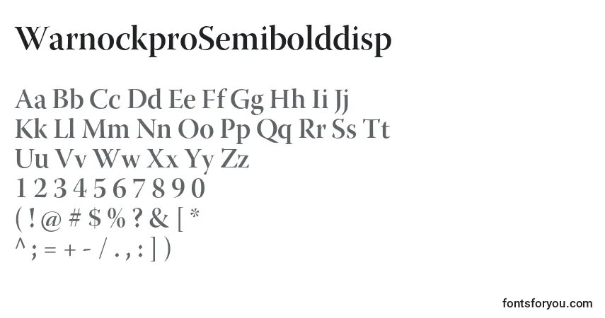 Czcionka WarnockproSemibolddisp – alfabet, cyfry, specjalne znaki