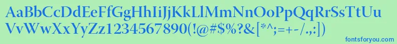 WarnockproSemibolddisp Font – Blue Fonts on Green Background