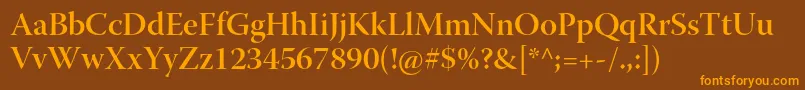 WarnockproSemibolddisp Font – Orange Fonts on Brown Background