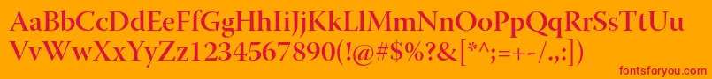 WarnockproSemibolddisp Font – Red Fonts on Orange Background