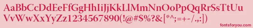 WarnockproSemibolddisp Font – Red Fonts on Pink Background