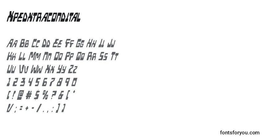 Fuente Xpedxtracondital - alfabeto, números, caracteres especiales