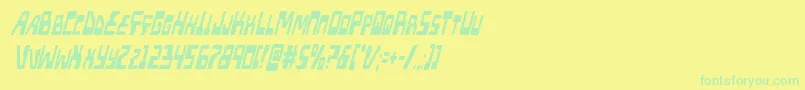 フォントXpedxtracondital – 黄色い背景に緑の文字