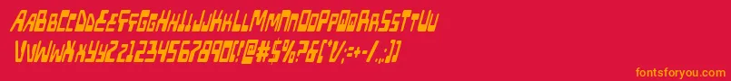 フォントXpedxtracondital – 赤い背景にオレンジの文字