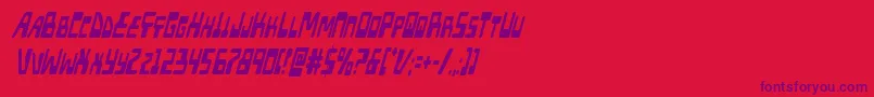 Police Xpedxtracondital – polices violettes sur fond rouge