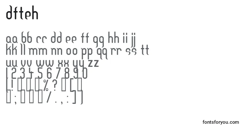 A fonte Dfteh – alfabeto, números, caracteres especiais