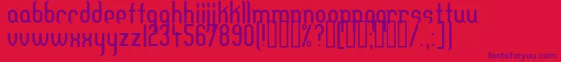 フォントDfteh – 赤い背景に紫のフォント
