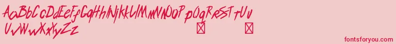 EndlessbummerRegular Font – Red Fonts on Pink Background