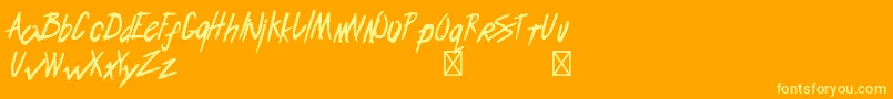 Fonte EndlessbummerRegular – fontes amarelas em um fundo laranja