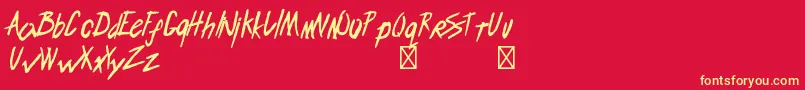 fuente EndlessbummerRegular – Fuentes Amarillas Sobre Fondo Rojo
