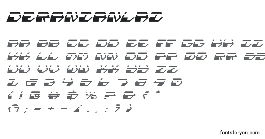 Czcionka Deranianlai – alfabet, cyfry, specjalne znaki