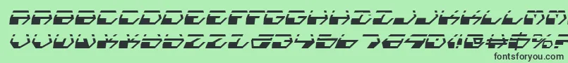 フォントDeranianlai – 緑の背景に黒い文字