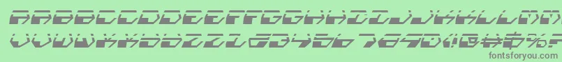 フォントDeranianlai – 緑の背景に灰色の文字