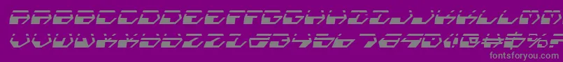 フォントDeranianlai – 紫の背景に灰色の文字