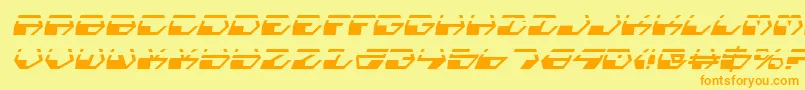 フォントDeranianlai – オレンジの文字が黄色の背景にあります。