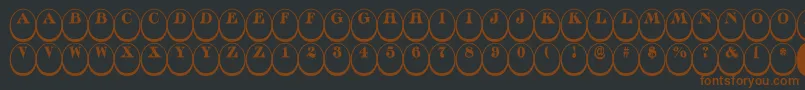 Czcionka Discoserifdn3DnrRegular – brązowe czcionki na czarnym tle