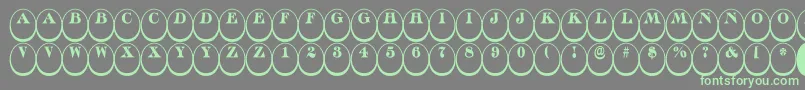 Discoserifdn3DnrRegular-Schriftart – Grüne Schriften auf grauem Hintergrund
