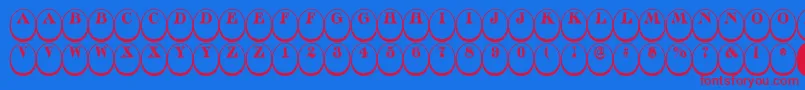 Discoserifdn3DnrRegular Font – Red Fonts on Blue Background